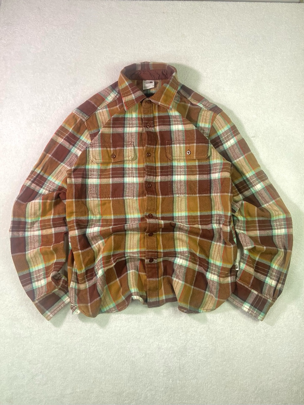 The North Face Brown, Mustard & Cream Plaid Shirt